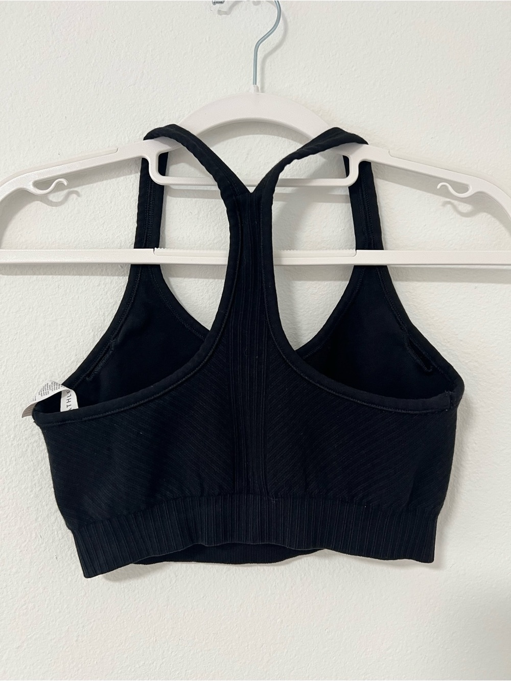 Athleta Black Ribbed Racerback Sports Bra - Picture 3 of 6